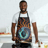 Wadjet Fiery Serpent Apron Egyptian Ankh Symbol in Dark Flame Protector Theme