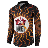 Wadjet Fiery Serpent Button Sweatshirt Egyptian Ankh Symbol in Dark Flame Protector Theme