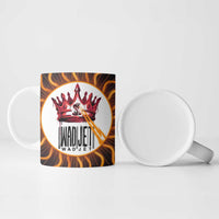 Wadjet Fiery Serpent Ceramic Mug Egyptian Ankh Symbol in Dark Flame Protector Theme