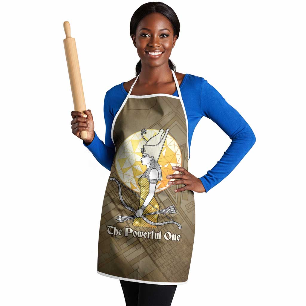 Wosret Egyptian Apron with Golden Scepter and Archer Motif in Ancient Protector