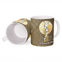 Wosret Egyptian Ceramic Mug with Golden Scepter and Archer Motif in Ancient Protector
