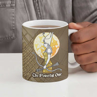 Wosret Egyptian Ceramic Mug with Golden Scepter and Archer Motif in Ancient Protector