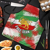 Free Iran Apron Lion and Sun Emblem Grunge Paint Splash Style