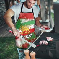 Free Iran Apron Lion and Sun Emblem Grunge Paint Splash Style