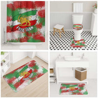 Free Iran Bathroom Set Lion and Sun Emblem Grunge Paint Splash Style