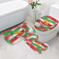 Free Iran Bathroom Set Lion and Sun Emblem Grunge Paint Splash Style