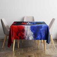USA 250th Anniversary Celebration Tablecloth Patriotic Smoke Burst Art Style
