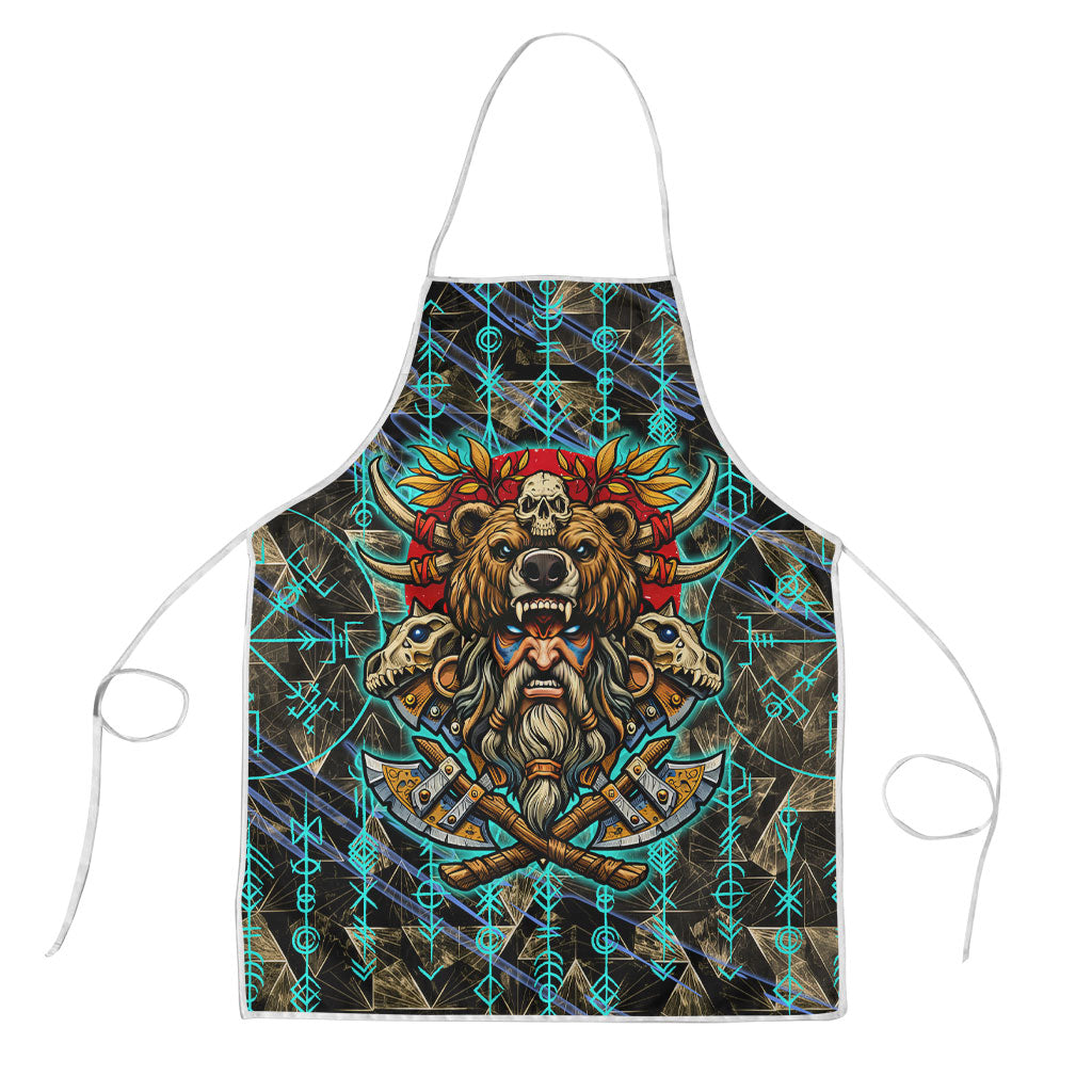 Viking Berserker Bear Warrior Apron Norse Mythology Rune Sigil Illustration