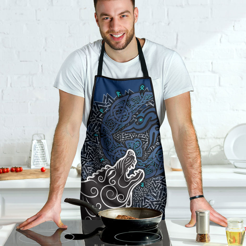 Viking Wolf and Valknut Apron Nordic Knotwork Rune Illustration
