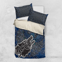 Viking Wolf and Valknut Bedding Set Nordic Knotwork Rune Illustration