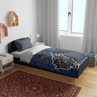 Viking Wolf and Valknut Bedding Set Nordic Knotwork Rune Illustration