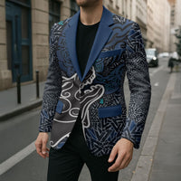 Viking Wolf and Valknut Blazer Nordic Knotwork Rune Illustration