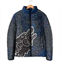 Viking Wolf and Valknut Padded Jacket Nordic Knotwork Rune Illustration