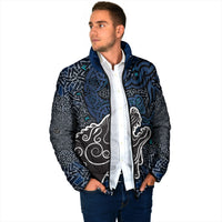 Viking Wolf and Valknut Padded Jacket Nordic Knotwork Rune Illustration