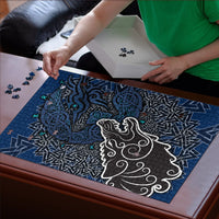 Viking Wolf and Valknut Puzzle Nordic Knotwork Rune Illustration
