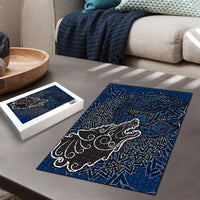 Viking Wolf and Valknut Puzzle Nordic Knotwork Rune Illustration