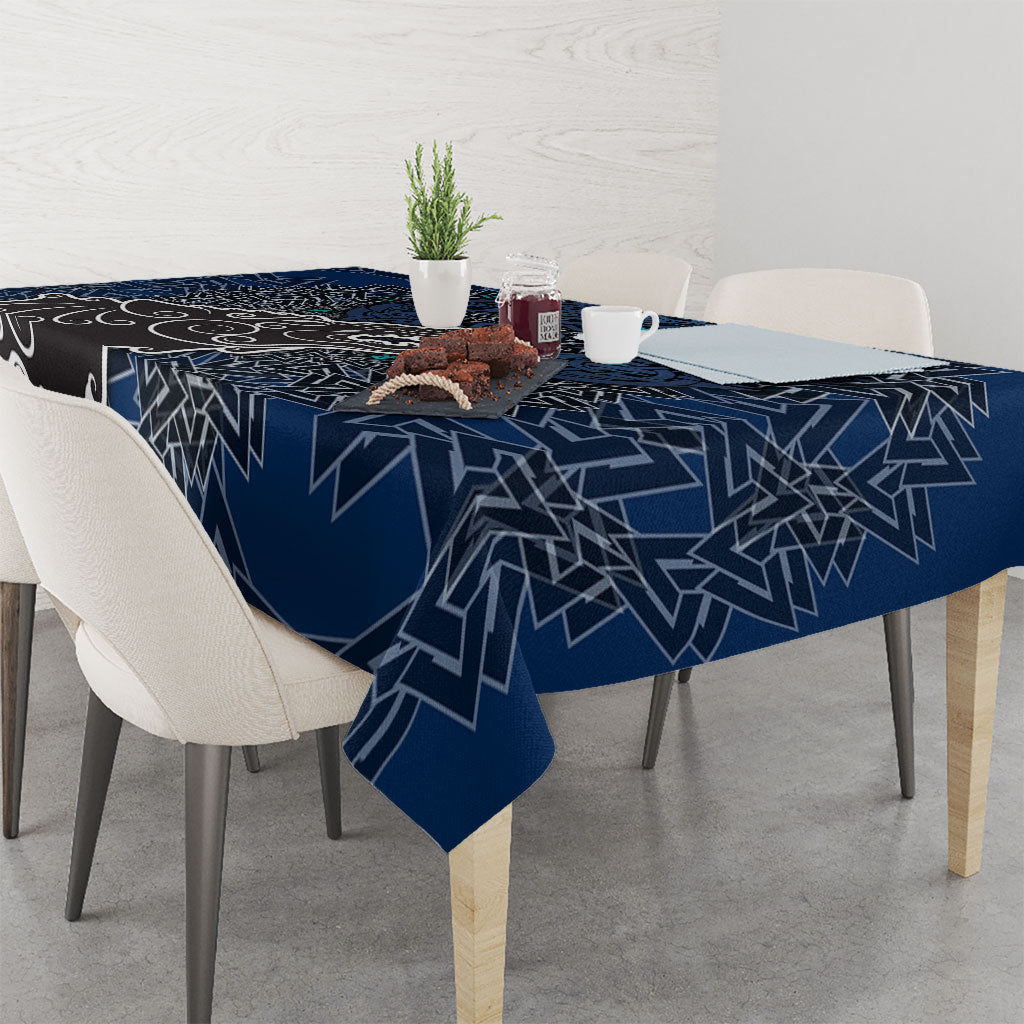 Viking Wolf and Valknut Tablecloth Nordic Knotwork Rune Illustration