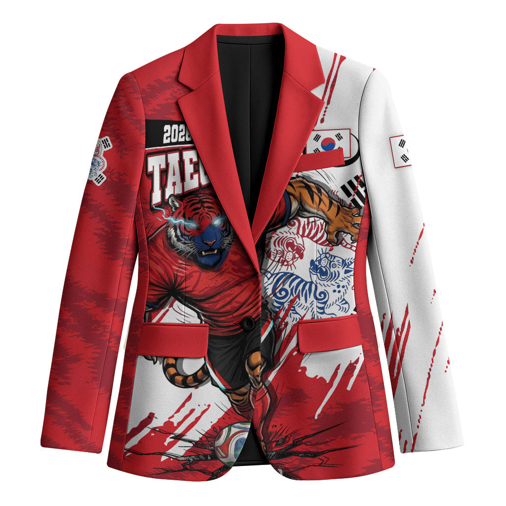 South Korea Football 2026 Champions Blazer Taegeuk Warriors Tiger Mascot - Traditional Korean Art Style