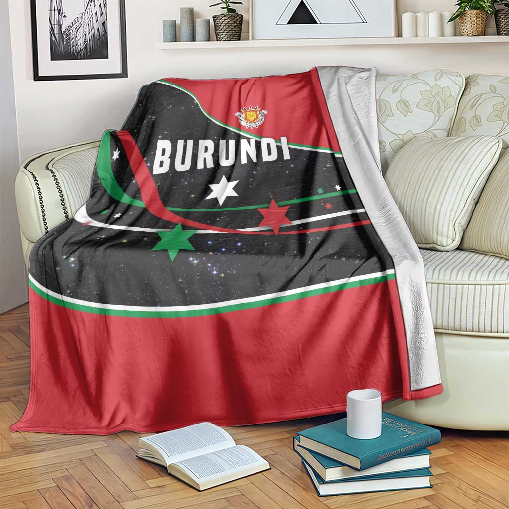 Burundi Blanket with Athletics Runners Black Red Green Flag Spirit