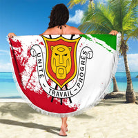 Burundi Flag Beach Blanket with National Emblem and Motto Unité Travail Progres