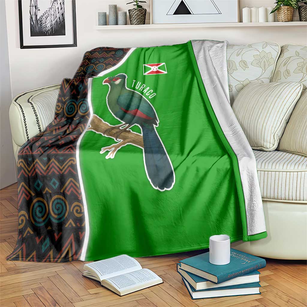 Burundi Turaco Blanket with National Bird and Flag Pattern