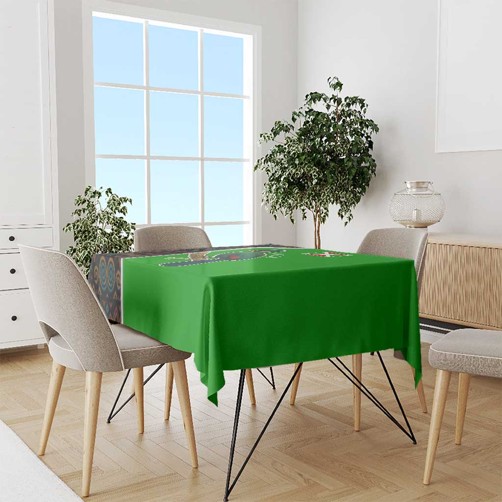 Burundi Turaco Tablecloth with National Bird and Flag Pattern