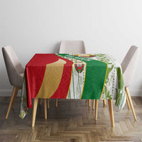 Belarus emblem tablecloth with green leaf designs and red gold geometric sections