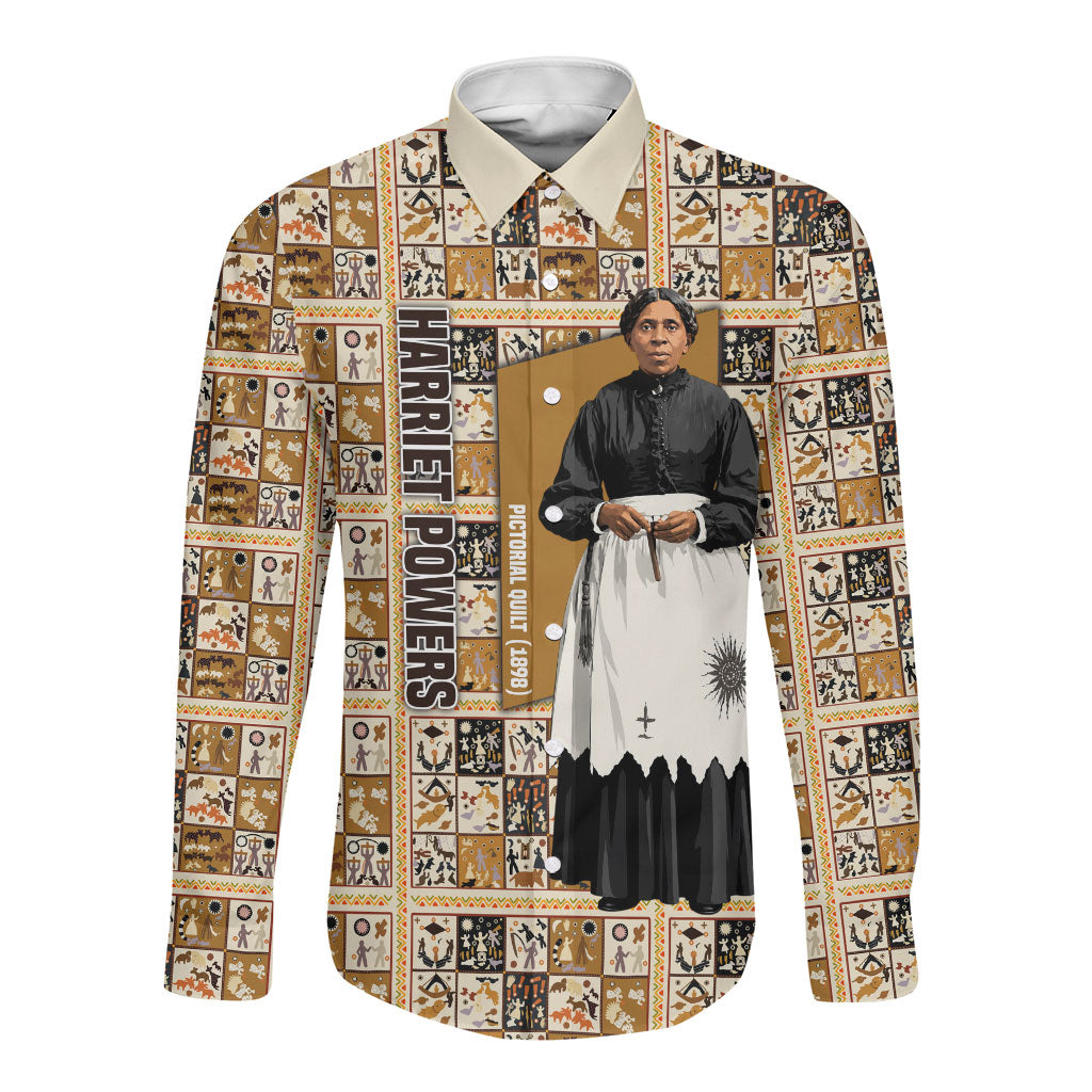 Harriet Powers 1898 Bible Quilt Long Sleeve Button Shirt African American Folk Art