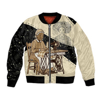 Harriet Powers Celestial Mystery Bomber Jacket Vintage Line Art - African American Folk Quilt Pattern