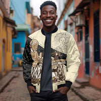 Harriet Powers Celestial Mystery Bomber Jacket Vintage Line Art - African American Folk Quilt Pattern