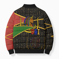 Daughters Of Isis Bomber Puffer Jacket Ancient Egyptian Queen Hieroglyphic Art