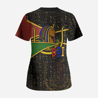 Daughters Of Isis Scrub Top Ancient Egyptian Queen Hieroglyphic Art