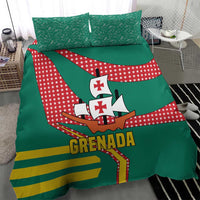 Grenada Bedding Set with Cocoa Bean Mascot and National Flag Colors - Wonder Print Shop