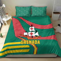 Grenada Bedding Set with Cocoa Bean Mascot and National Flag Colors - Wonder Print Shop