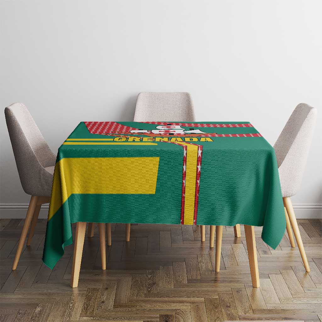 Grenada Tablecloth with Cocoa Bean Mascot and National Flag Colors - Wonder Print Shop