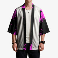 Pink Paint Splatter Design Kimono with Bowling Graphic and Custom Team Name Text - Wonder Print Shop