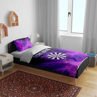 Dartboard and Darts Bedding Set with Purple Smoke Background and Custom Team Name - Wonder Print Shop
