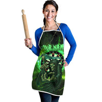 Grim Reaper and Dartboard Darts Apron with Green Lightning Background and Custom Team Name - Wonder Print Shop