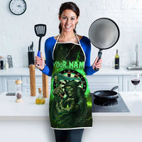 Grim Reaper and Dartboard Darts Apron with Green Lightning Background and Custom Team Name - Wonder Print Shop