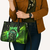 Grim Reaper and Dartboard Darts Leather Bag with Green Lightning Background and Custom Team Name - Wonder Print Shop