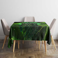 Grim Reaper and Dartboard Darts Tablecloth with Green Lightning Background and Custom Team Name - Wonder Print Shop