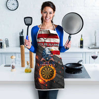 Custom American Flag and Bald Eagle Darts Apron with Flaming Dartboard - Wonder Print Shop