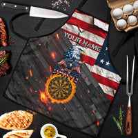Custom American Flag and Bald Eagle Darts Apron with Flaming Dartboard - Wonder Print Shop