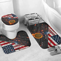Custom American Flag and Bald Eagle Darts Bathroom Set with Flaming Dartboard - Wonder Print Shop