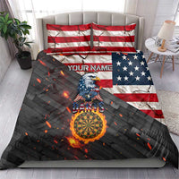 Custom American Flag and Bald Eagle Darts Bedding Set with Flaming Dartboard - Wonder Print Shop