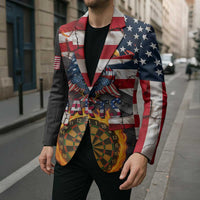 Custom American Flag and Bald Eagle Darts Blazer with Flaming Dartboard - Wonder Print Shop