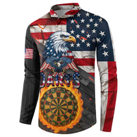 Custom American Flag and Bald Eagle Darts Button Sweatshirt with Flaming Dartboard - Wonder Print Shop