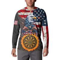 Custom American Flag and Bald Eagle Darts Button Sweatshirt with Flaming Dartboard - Wonder Print Shop