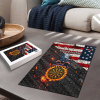 Custom American Flag and Bald Eagle Darts Puzzle with Flaming Dartboard - Wonder Print Shop