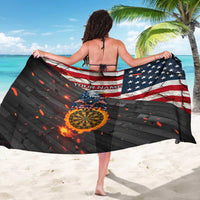 Custom American Flag and Bald Eagle Darts Sarong with Flaming Dartboard - Wonder Print Shop